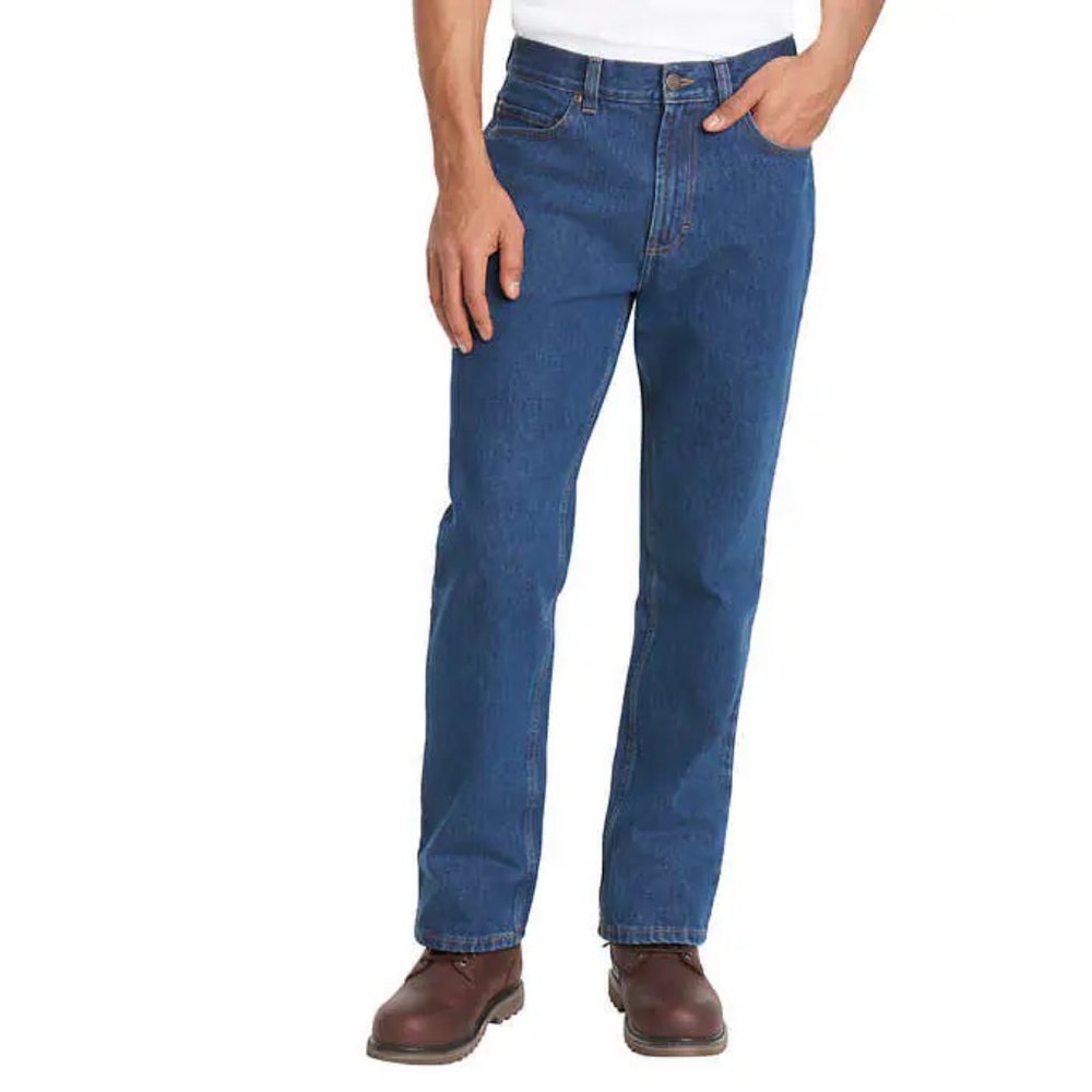 Kirkland Signature 32x34 Relaxed Fit 100% Cotton Denim Jeans Blue